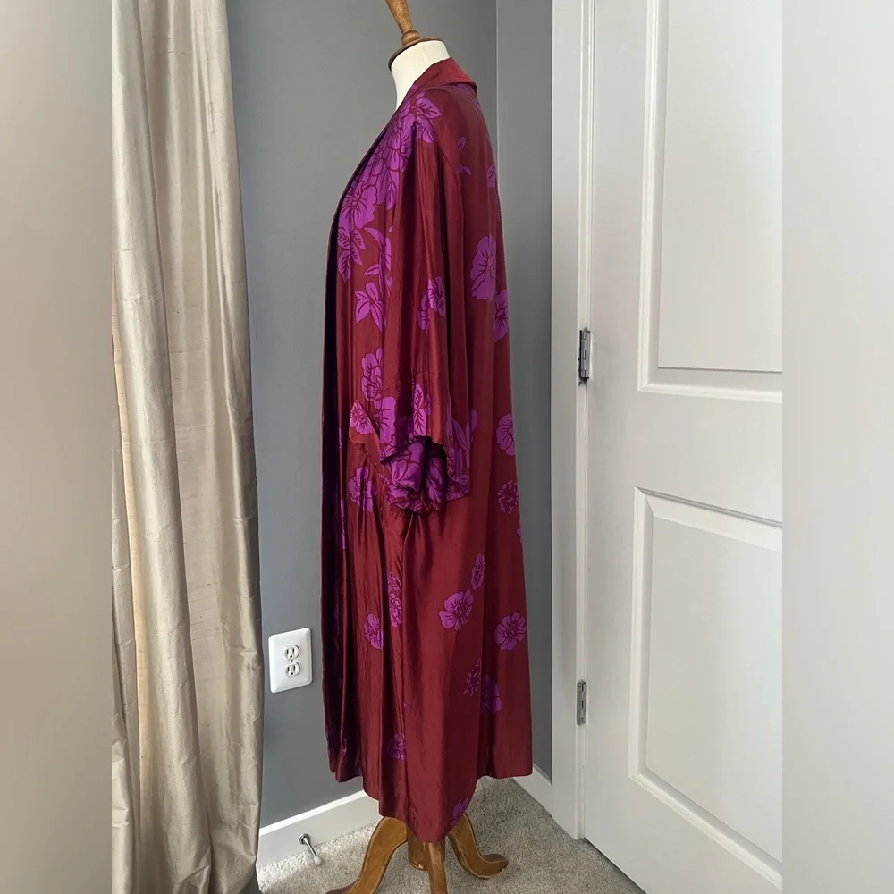 Zara Floral Kimono with Purple Accents - Picture 8 of 11